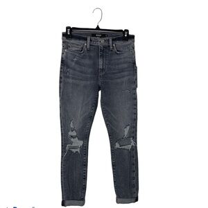 Hudson Grey Ripped Skinny Jeans Size 25